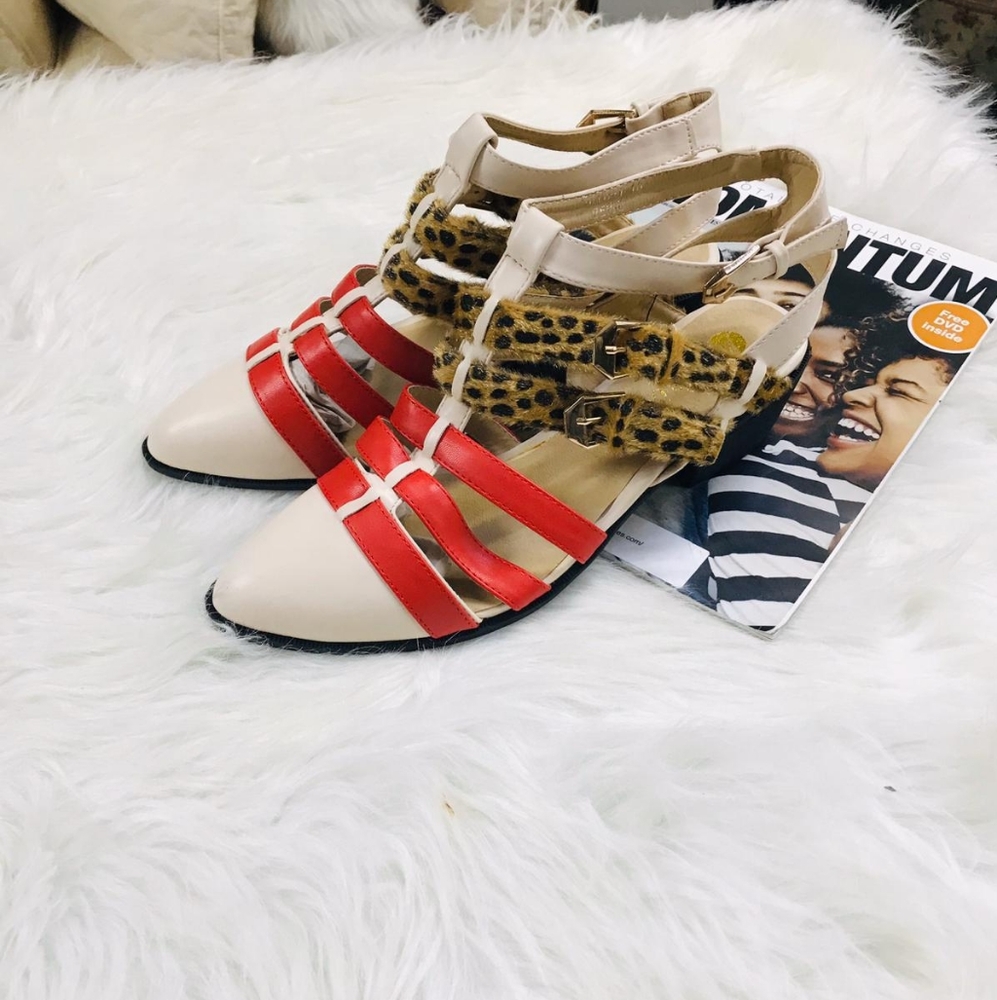 🆕️2 Tone Oxford With Leopard Skin Saddle Faux Lea